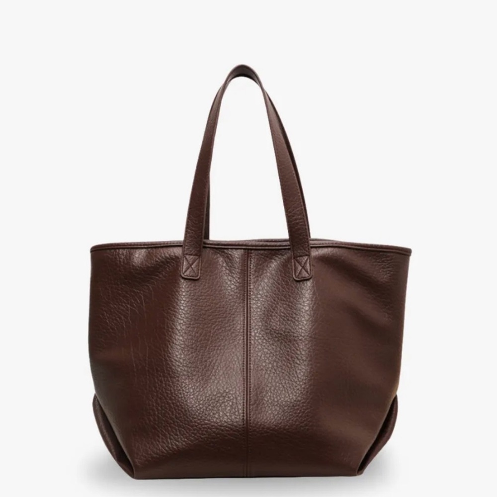 Pomme Brown Vegan Leather Tote Bag